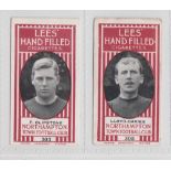 Cigarette Cards, Lees, Northampton Town Football Club, 2 type cards, nos. 303 (vg) & 305 (gd)