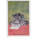 Postcard, Louis Wain, Cats, 'I'll draw your portrait' published by C W Faulkner & Co (vg) (1)