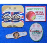 Cyder labels, a selection of 3 Cyder labels and one stopper label from The Ware Brewery, Ware,