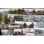 Postcards, Surrey, collection of 18 cards (6 RP's) from Limpsfield (6), Pirbright (2) & Farnham (10)