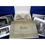 Photographs. 2 Grand Tour photograph albums circa 1890 showing works of art, historic buildings etc,