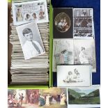 Postcards, Thematic assortment of approx. 900 cards inc. greetings, Edwardian actresses, royalty,