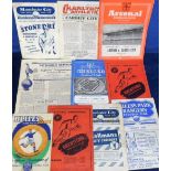 Football programmes, Cardiff City aways, 10 early 1950's away match programmes, Man City,