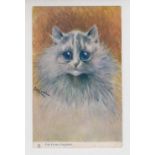 Postcard, Louis Wain, Cats, Tuck published Oilette 'The Young Coquette' (album corner marks,