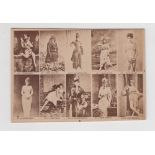 Cigarette card, USA, Lorillard, Advertising card, 'P' size, sepia card showing 10 actresses to