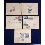 Postal History, Bahrain / India, a collection of 5 postally used envelopes from the 1930s, 3 with