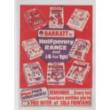 Trade Issue, Barratt's, flyer for Barratt's Halfpenny Range, illustrated with packets, size