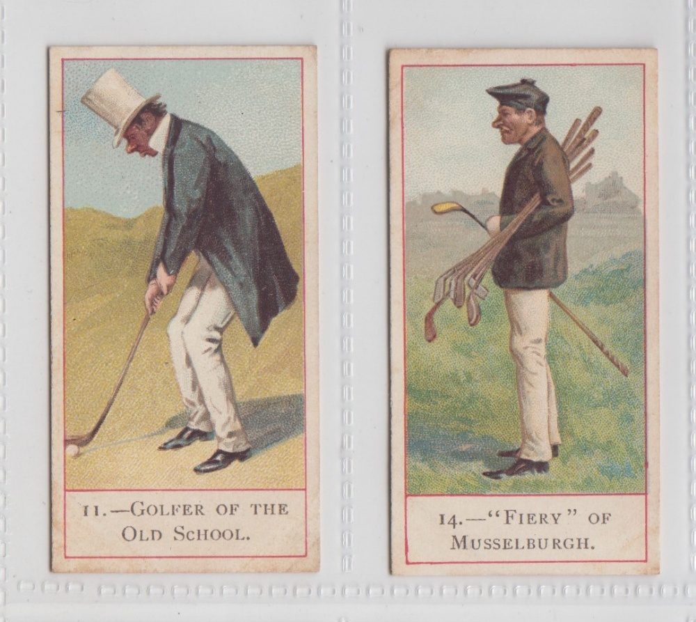 Cigarette cards, Cope's, Cope's Golfers, two cards, no 11 'Golfer of the Old School' & no 14 '