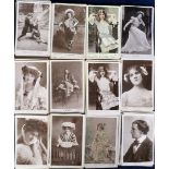 Postcards, Edwardian Actors & Actresses, a collection of approx. 280 cards, mainly RP's inc