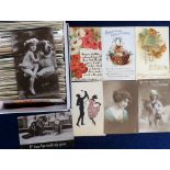 Postcards, Thematic assortment of approx. 300 cards inc. greetings, novelty, royalty, UK and Foreign
