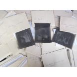 Photographs, a collection of 200+ celluloid negatives all in individual packets with written