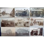 Postcards, Social History, RP and printed selection, 80+ cards inc. stately homes, houses, street