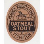Beer label, Starkey, Knight & Ford Ltd, Tiverton, Oatmeal Stout, v.o, 75mm high, (vg) (1)