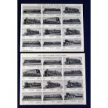Trade cards, Upto, Series of British Railway Engines, two uncut sheets of 12 cards (a set on each