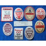 Beer labels, E K & H Fordham, Ashwell, Herts, a mixed selection of 8 labels, mixed shapes and