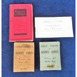 Golf, 2 Bobby Jones flicker books, Golf Shots for Driver and Mashie & also Brassie & Iron, both with