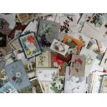 Ephemera, Greetings Cards. Box of 130+ greetings cards from the Victorian period to the early 20th