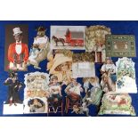 Ephemera, 15 Mechanical Greetings Cards. An attractive collection from the late 19th/early 20th C to