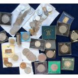 Coins, collection of mainly GB coins in 1953 Coronation tin inc. a selection of modern crowns, a