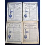 Football Programmes, Tottenham Hotspur homes, 1946-47, 4 matches v. West Ham United, Luton Town,