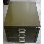 Metal Storage Cabinet, dark green, 3 drawer metal 'Stor' storage cabinet (approx. size 34 x 31 x