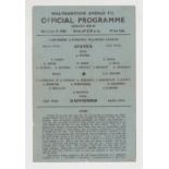 Football Programme, Walthamstow Avenue v Gainsford, 9 Oct 1943, single sheet issue for match in