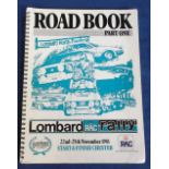 Motor Sport, Lombard RAC Rally, Road Book Part 1 from the 1981 rally held between 22nd and 25th