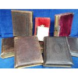 Ephemera, 9 good quality empty Victorian photograph albums comprising 6 leather bound albums all