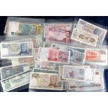 Banknotes, a collection of 50+ banknotes, all in individual sleeves, many from South America inc.