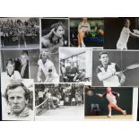 Tennis Press Photographs, a collection of 100+ press photos, mostly b/w, 1980's/90's, various sizes,