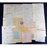 Cricket autographs, selection of vintage album pages, headed sheets, letters etc, bearing various