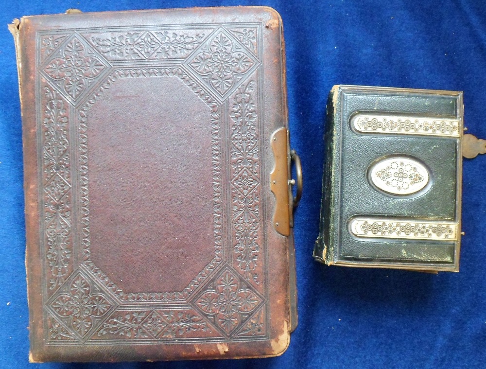 Victorian Carte de Visite Albums, 1 small leather bound album of 25 double sided pages decorated - Image 4 of 4