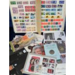 Stamps, a vast accumulation of stamps in folders and on stock cards, mint stamps, a Triumph album of