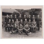 Cricket Press Photo, England, b/w photo showing the England cricket team in civilian clothing before