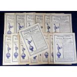 Football programmes, Tottenham Hotspur homes, a collection of 15 programmes from 1947/48 (2nd