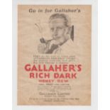 Tobacco Issue, Gallaher, paper advert for Gallaher's Rich Dark Honey Dew, approx. size 14cm x