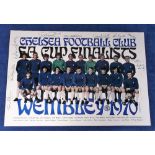 Football autographs, Chelsea FC, FA Cup Finalists, 1970, a large colour squad poster signed to