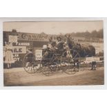 Postcard, USA, Suffragette, RP showing black faced men in horse drawn buggy with woman alongside