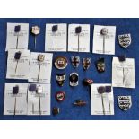 Football badges, a collection of approx. 80 enamelled badges & pins (duplication), mostly 1970's