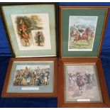 Tony Warr Collection, Artwork, 8 Harry Payne Prints comprising 6 framed and glazed entitled ' H.R.H.