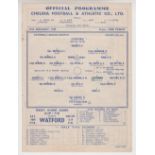 Football programme, Chelsea v Tottenham Hotspur 1944-5 single sheet, 27 January 1945, War League