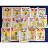 Trade cards, Spain, Anon, Soldiers with Flags, Stamps & Coin, 'XL' size, (set, 50 cards plus 1