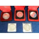 Coins, Canada, selection of 5 commemorative centenary silver dollars, for 1958, 1967, 1973 (proof,