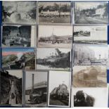 Postcards, Railways, a selection of 75+ cards, various ages, RP's, printed and coloured issues