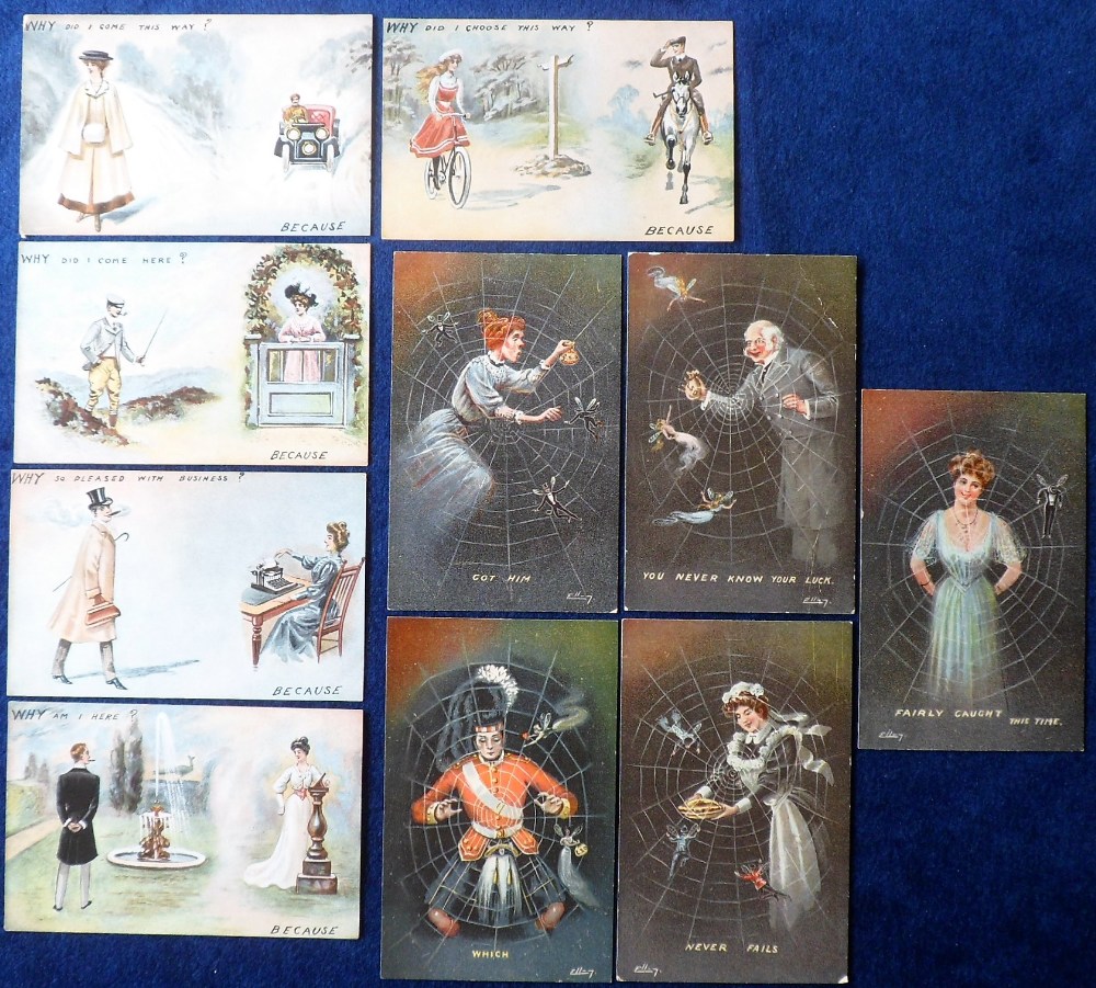 Postcards, Tony Warr Collection, a good selection of 34 comic cards illustrated by Ellam including - Image 2 of 3