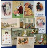 Postcards, a fine collection of approx. 111 Comic cards including artists Edmund Fuller (9), NAP (21