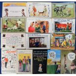 Postcards, a collection of approx. 100 mixed age (mainly post WW2) comic cards with many Bamforth,