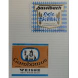 Beer labels, Overseas, 3 lever arch files marked Germany - Munchen to Passau, containing over 2500
