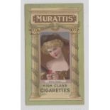 Cigarette card, Muratti, Actresses & Beauties, 'P' size, type card, Minnie Ashley ('Neb-Ka' back) (