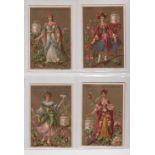 Trade cards, Liebig, 2 Dutch Language sets, Flower Girls II, S217 (light foxing to backs, gen